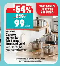 Biedronka MG HOME Zestaw garnków Moderno Brushed Steel oferta