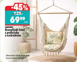 Biedronka GARDENIC Brazylijski fotel z poduszką z nadrukiem oferta