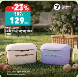 Biedronka VINTAGE CUISINE Lodówka turystyczna retro beżowa lub fioletowa oferta