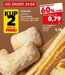 Kaufland Ciabatta pszenna 75 g sztuka oferta