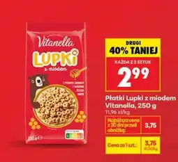 Biedronka Płatki Lupki z miodem Vitanella 250 g oferta