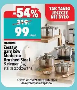 Biedronka Zestaw garnków Moderno Brushed Steel oferta