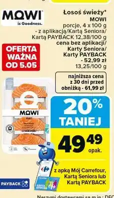 Carrefour Łosoś świeży MOWI porcje oferta