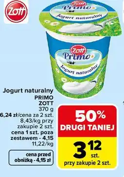 Carrefour Zott Primo jogurt naturalny oferta