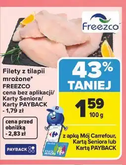 Carrefour Filety z tilapii mrożone* FREEZCO oferta