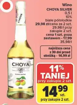 Carrefour Wino CHOYA SILVER oferta