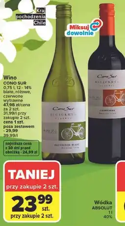 Carrefour Wino CONO SUR oferta