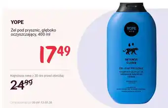 Rossmann Żel pod prysznic głęboko oczyszczający Yope Men Intense Clean oferta