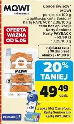 Carrefour Łosoś świeży porcje Mowi oferta