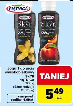 Carrefour Jogurt do picia wysokobiałkowy Skyr Piątnica smak wanilia oferta