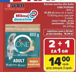 Carrefour Karma sucha dla kota Purina One Adult Bogata w Kurczaka oferta