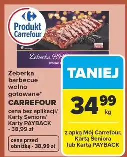 Carrefour Żeberka barbecue wolno gotowane Carrefour oferta