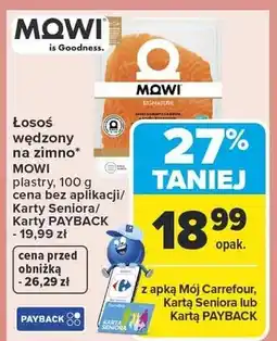 Carrefour Łosoś wędzony na zimno plastry Mowi oferta