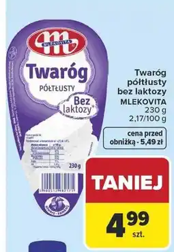 Carrefour Twaróg półtłusty bez laktozy Mlekovita oferta