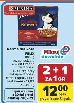 Carrefour Karma dla kota Felix Doubly Delicious Purina oferta