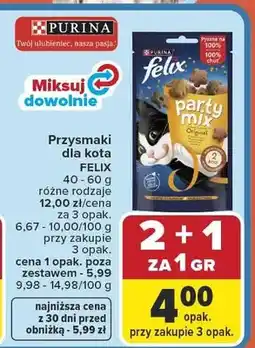 Carrefour Przysmaki dla kota Felix Party Mix Purina oferta