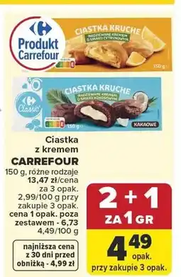 Carrefour Ciastka kruche kakaowe Carrefour Classic oferta