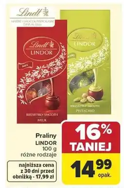 Carrefour Praliny Lindor pistachio Lindt oferta