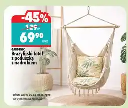 Biedronka Fotel brazylijskie z poduszką z nadrukiem Gardenic oferta
