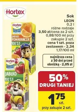 Carrefour Sok Hortex Leon pomarańcza oferta