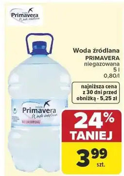 Carrefour Woda źródlana Primavera niegazowana oferta