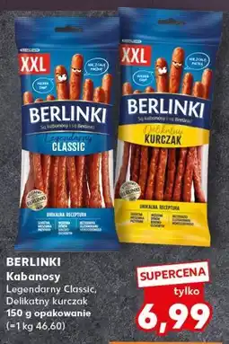 Kaufland BERLINKI Kabanosy Legendarny Classic, Delikatny kurczak oferta