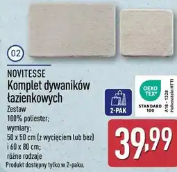 ALDI Komplet dywaników łazienkowych NOVITESSE oferta