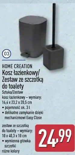 ALDI Kosz łazienkowy / Zestaw ze szczotką do toalety HOME CREATION oferta