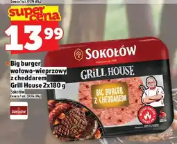 Topaz Big burger wołowo-wieprzowy z cheddarem Grill House Sokołów oferta