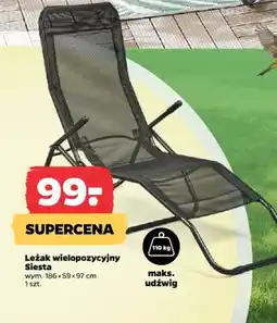 Netto Leżak wielopozycyjny Siesta 186x59x97cm oferta