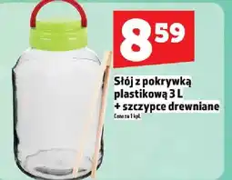 Topaz Słój z pokrywką plastikową 3l ze szczypce drewniane oferta
