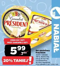 Netto Ser pleśniowy Camembert Président Naturalny oferta