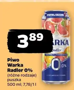 Netto Piwo Warka Radler 0% puszka oferta
