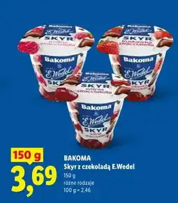 Lidl Skyr z czekoladą E.Wedel Bakoma wiśnia stracciatella oferta