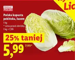Lidl Kapusta pekińska polska luzem oferta