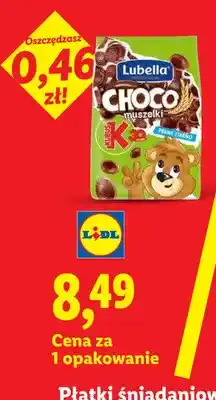 Lidl Płatki śniadaniowe Choco Muszelki Lubella Kubuś oferta