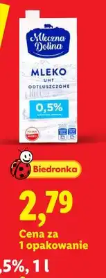 Lidl Mleko UHT odtłuszczone Mleczna Dolina 0,5% oferta