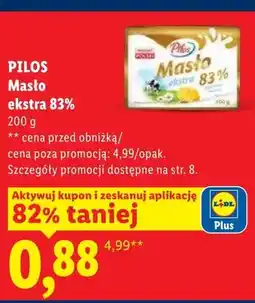 Lidl Masło ekstra 83% Pilos oferta