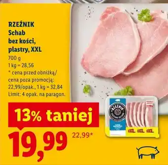 Lidl Schab bez kości plastry XXL Rzeźnik oferta