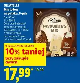 Lidl Mix lodów na patyku Gelatelli Favourite's Mix 6-pak oferta