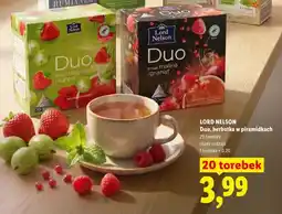 Lidl Herbatka w piramidkach Lord Nelson Duo smak malina i granat oferta
