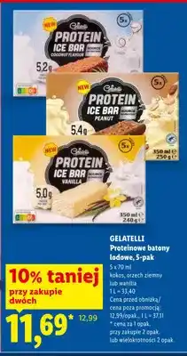 Lidl Proteinowe batony lodowe Gelatelli Protein Ice Bar wanilia 5-pak oferta