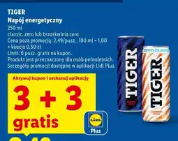 Lidl Napój energetyczny Tiger brzoskwinia zero oferta