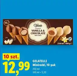 Lidl Minirożki Gelatelli Vanilla & Chocolate Mini Cones 10-pak oferta