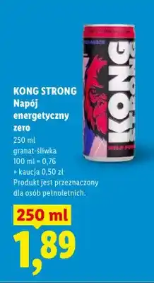 Lidl Napój energetyczny zero Kong Strong granat-śliwka oferta