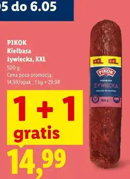 Lidl Kiełbasa żywiecka XXL Pikok oferta