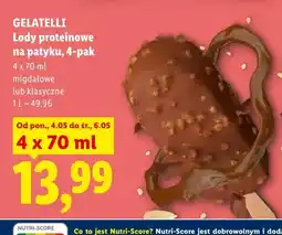 Lidl Lody proteinowe na patyku Gelatelli Ice Cream Protein Classic 4-pak oferta