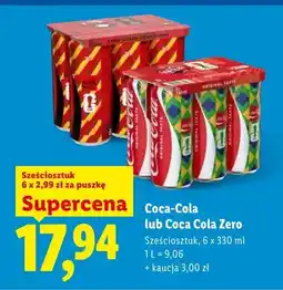 Lidl Napój Coca-Cola Zero sześciosztuk oferta