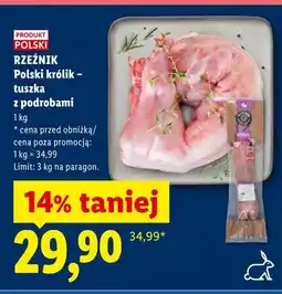 Lidl Królik tuszka z podrobami Rzeźnik polski oferta
