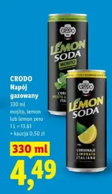 Lidl Napój gazowany Crodo Lemon Soda mojito oferta